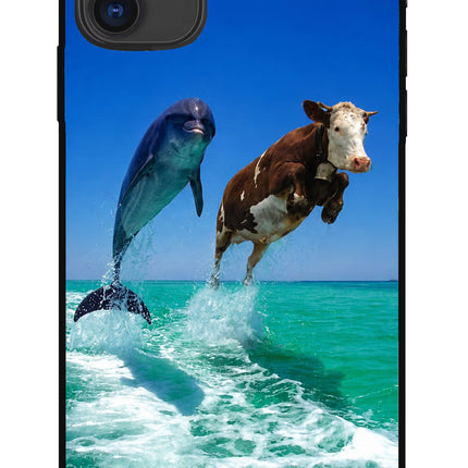 Dolphin vs Cow iPhone 11 Metal Case Back Cover by Casekaro