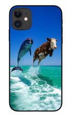 Dolphin vs Cow iPhone 11 Metal Case Back Cover by Casekaro