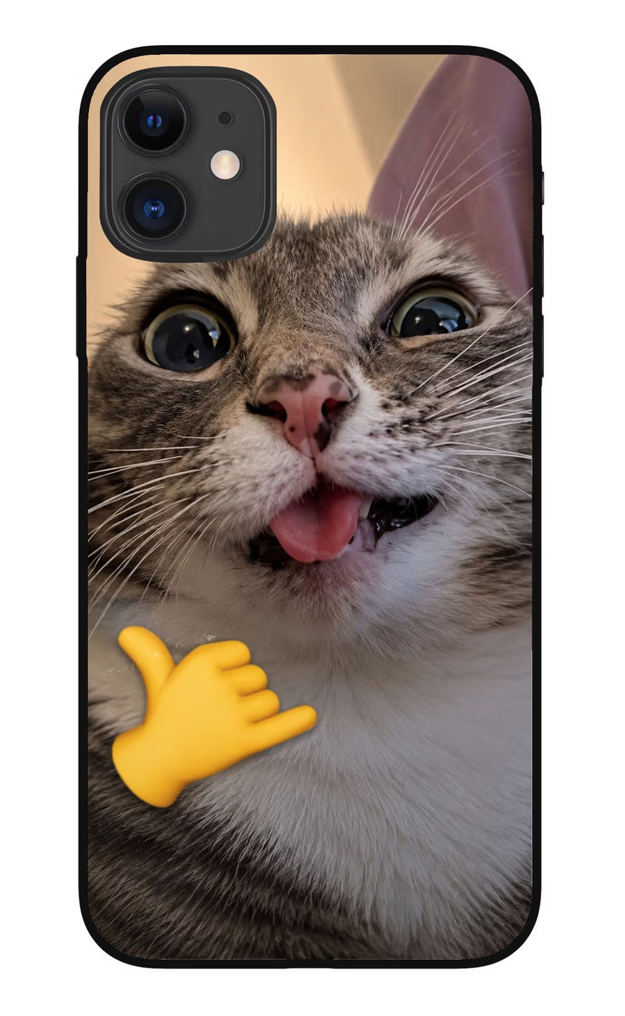 Silly Cat Call iPhone 11 Back Cover, Metal case