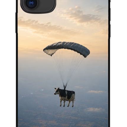 Skydiving Cow iPhone 11 Metal Case Back Cover by Casekaro