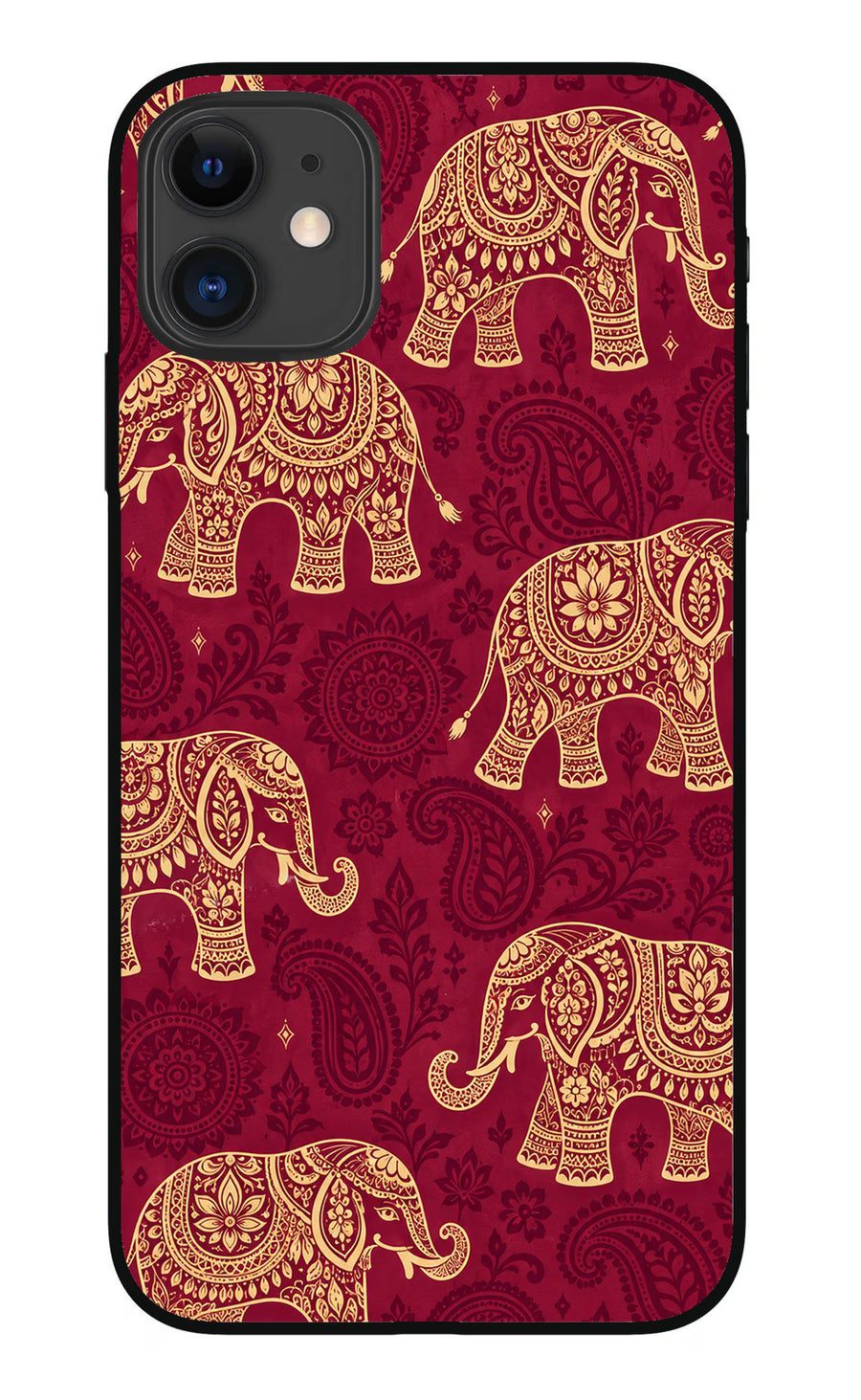 Maroon Elephant iPhone 11 Back Cover, Metal case