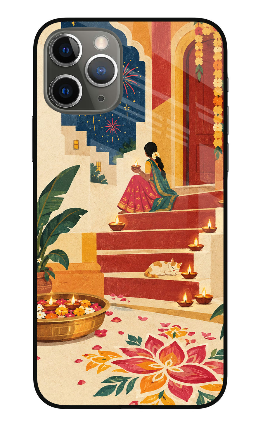 Diwali Rangoli iPhone 11 Pro Back Cover, Metal case
