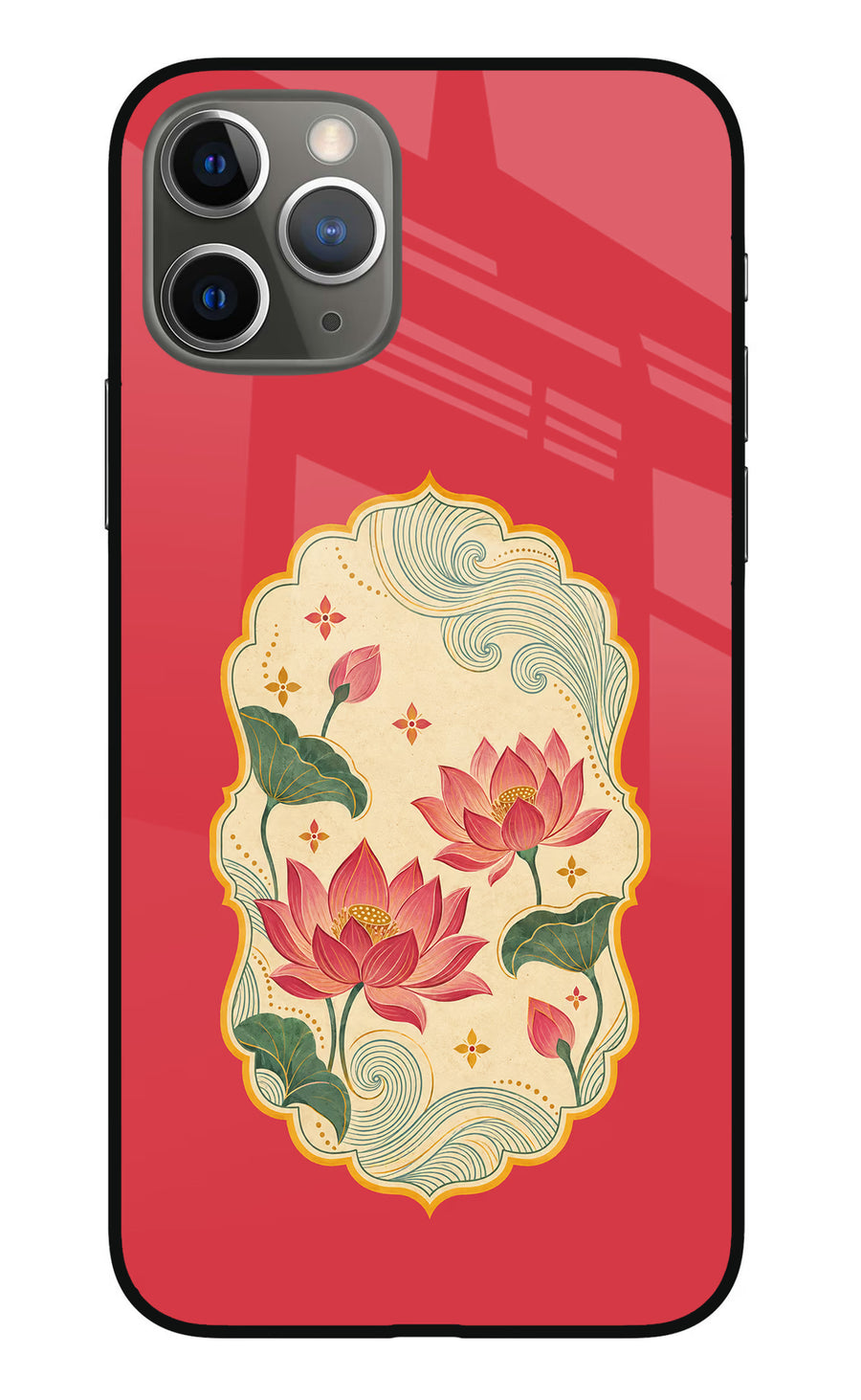 Pink Lotus iPhone 11 Pro Back Cover, Metal case