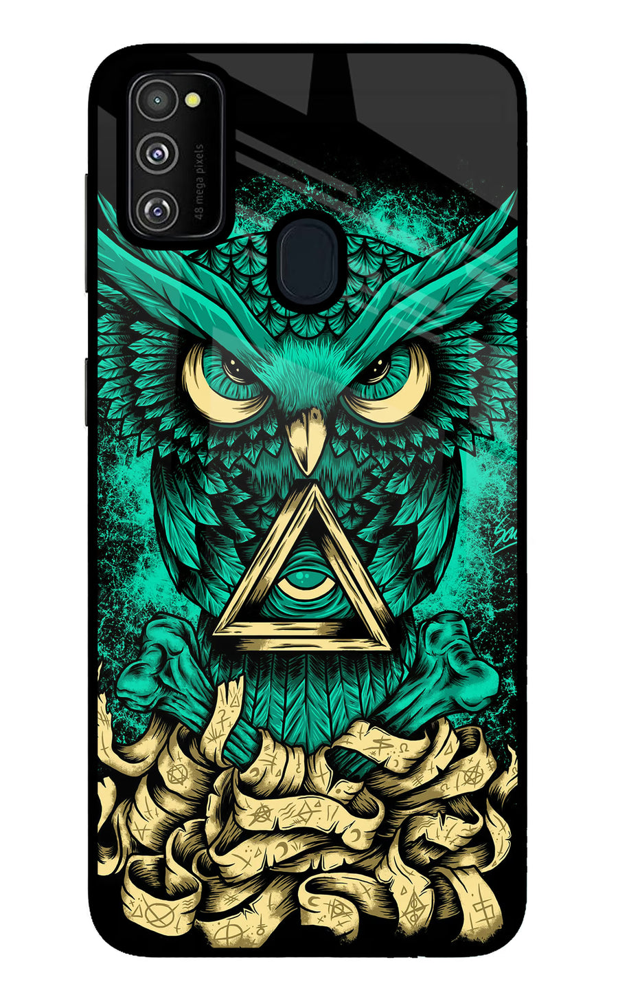 Green Owl Samsung M30s Back Cover, Metal case