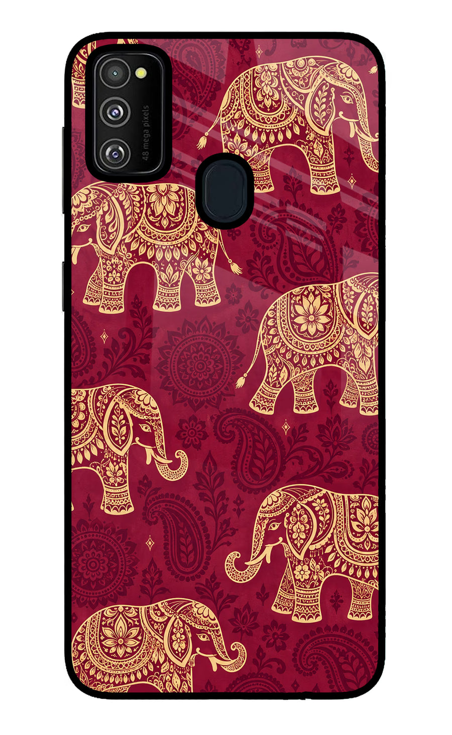 Maroon Elephant Samsung M30s Back Cover, Metal case