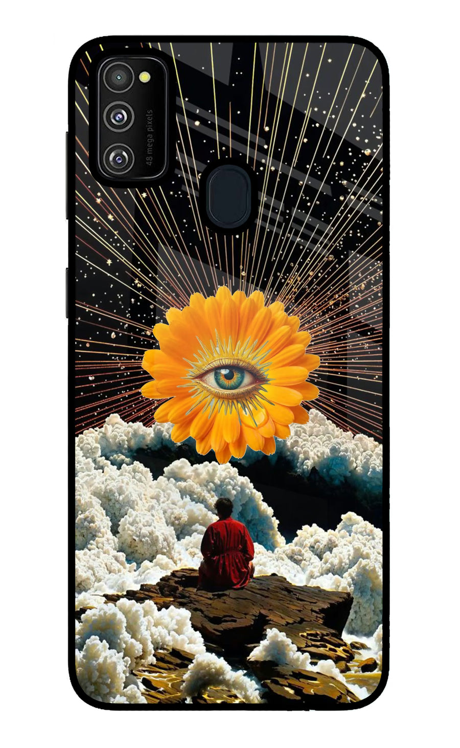 Cosmic Flower Samsung M21 2020 Back Cover, Metal case