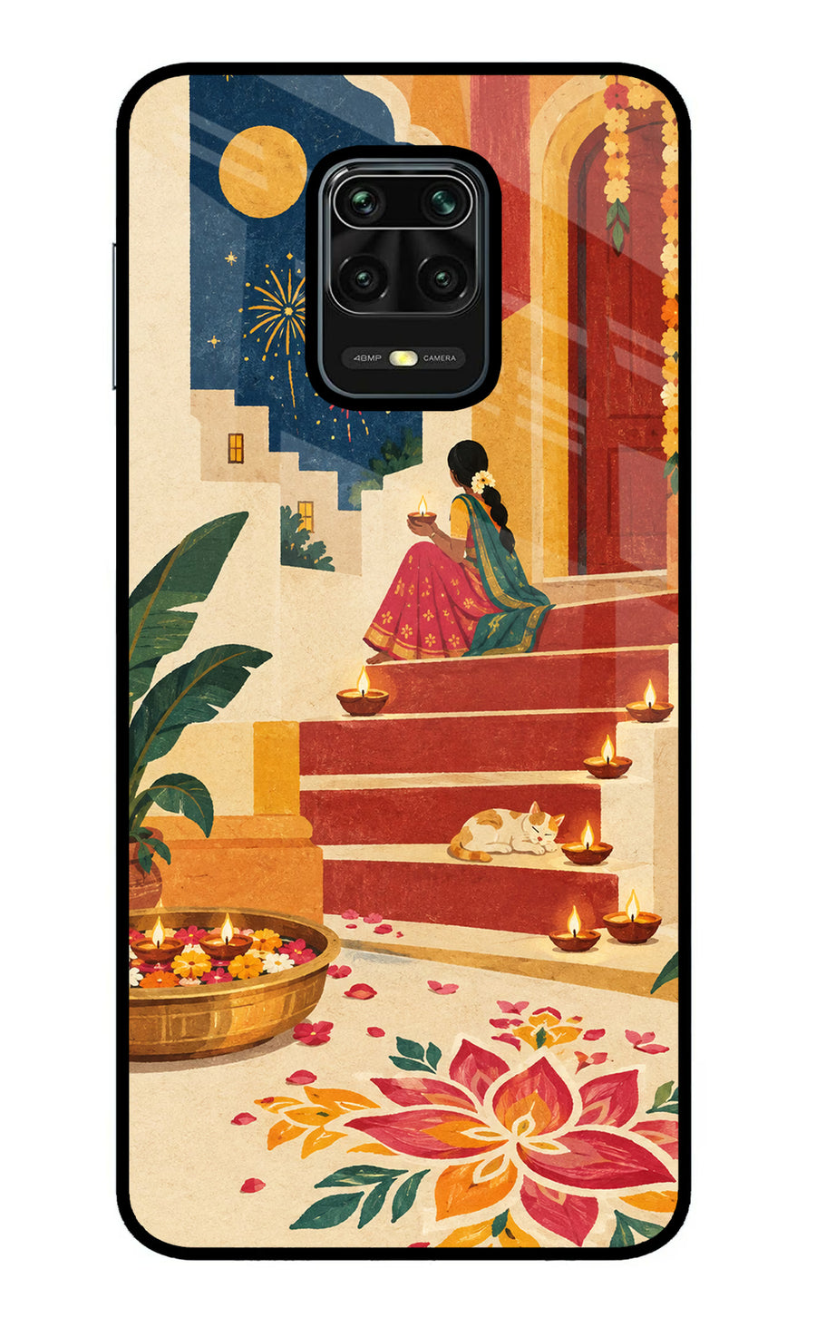 Diwali Rangoli Redmi Note 9 Pro/Pro Max Back Cover, Metal case