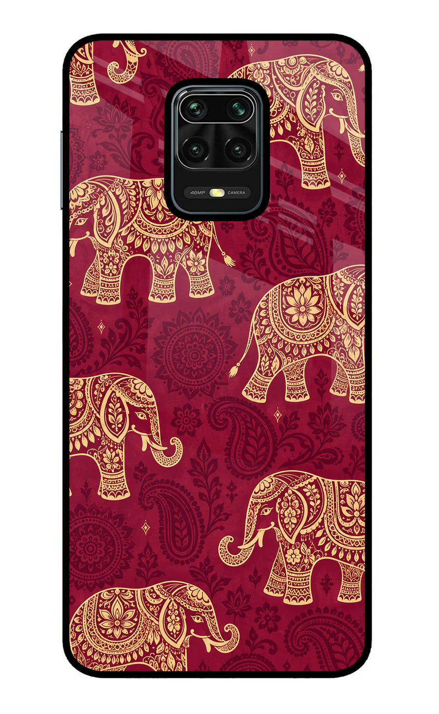Maroon Elephant Redmi Note 9 Pro/Pro Max Back Cover, Metal case