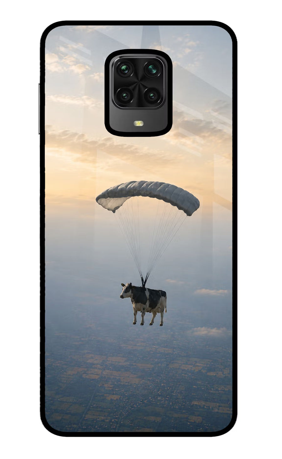 Skydiving Cow Poco M2 Pro Back Cover, Metal case