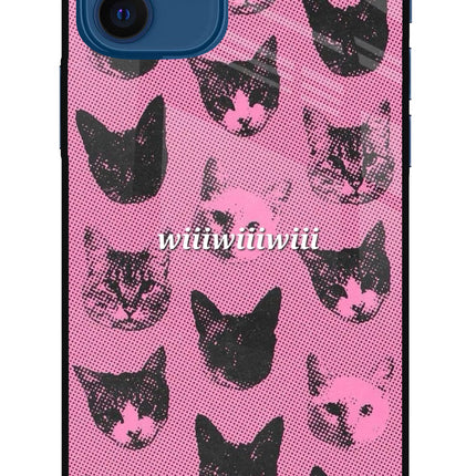 Pink Cats iPhone 12 Metal Case Back Cover by Casekaro
