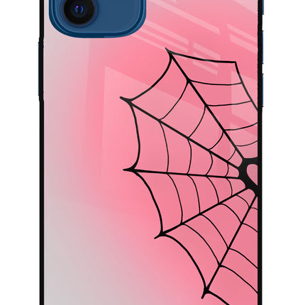 Pink Web iPhone 12 Metal Case Back Cover by Casekaro