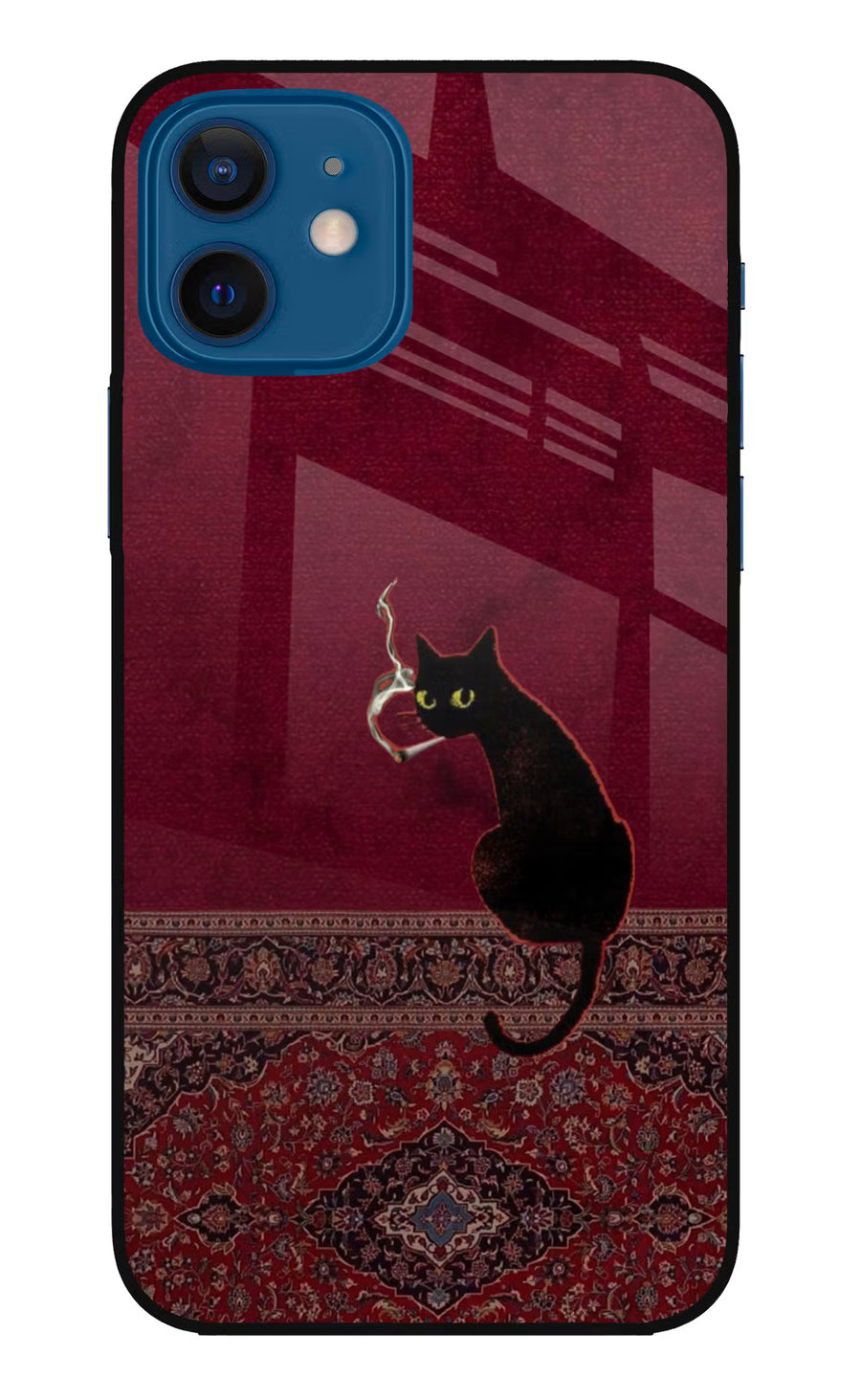 Midnight Cat iPhone 12 Back Cover, Metal case