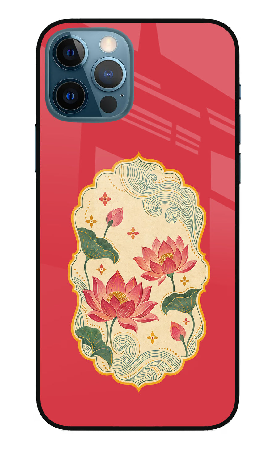 Pink Lotus iPhone 12 Pro Back Cover, Metal case
