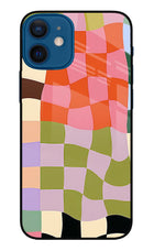 Wavy Grid iPhone 12 Mini Metal Case Back Cover by Casekaro