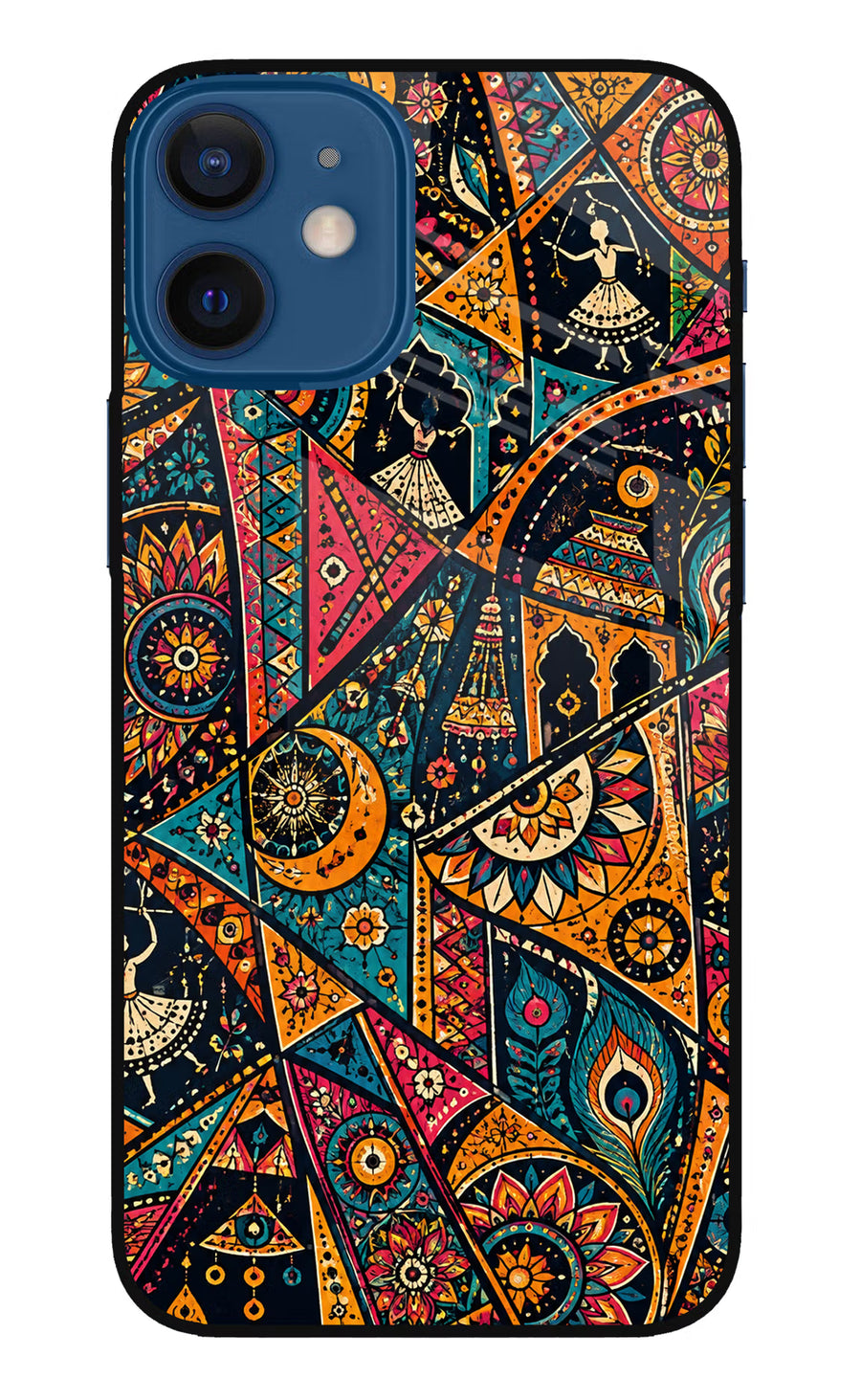 Folk Print iPhone 12 Mini Back Cover, Metal case
