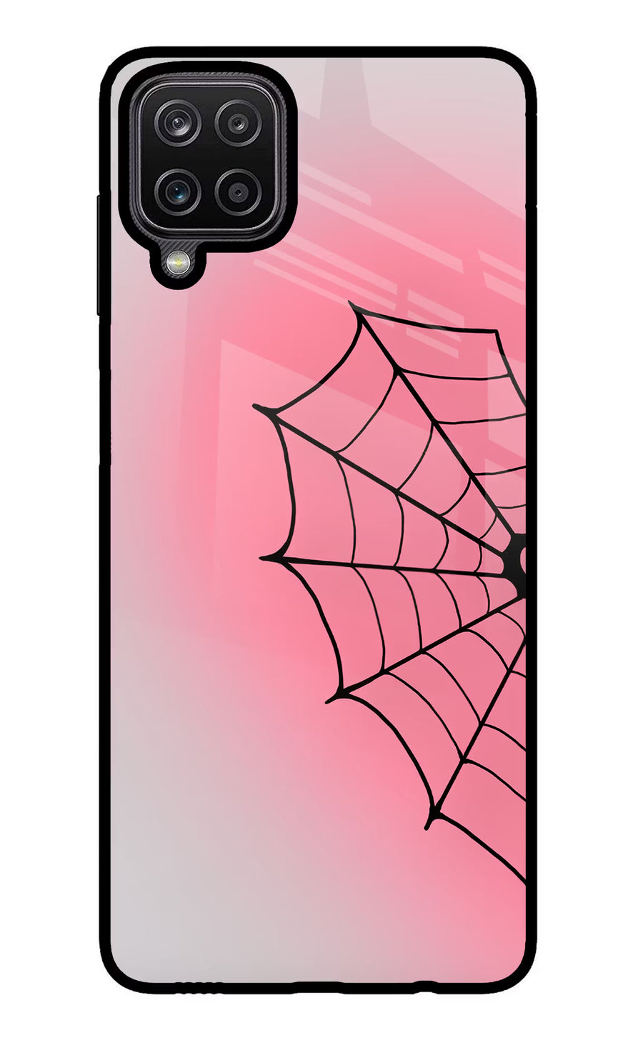 Pink Web Samsung M12/F12 Back Cover, Metal case