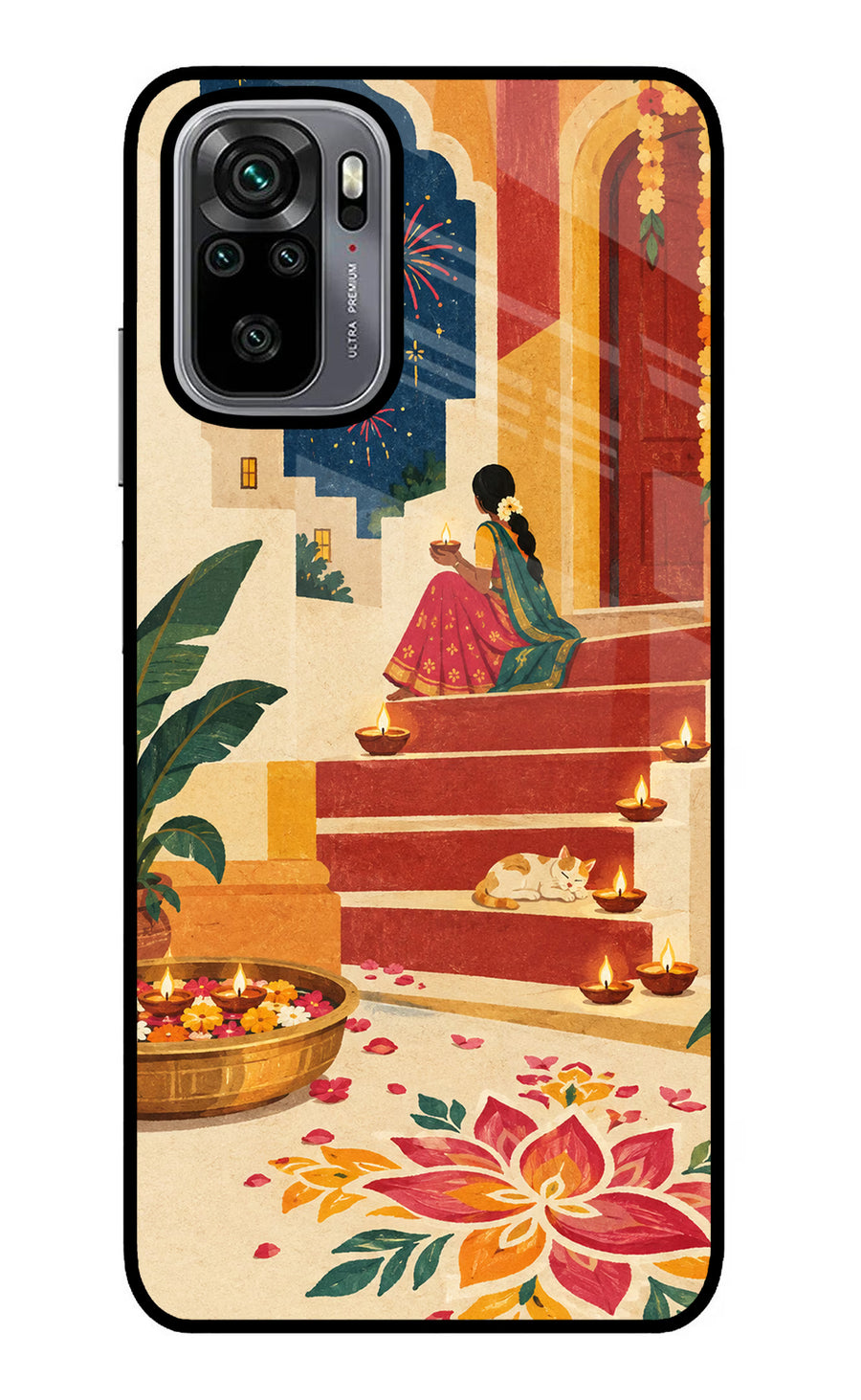 Diwali Rangoli Redmi Note 10/10S Back Cover, Metal case