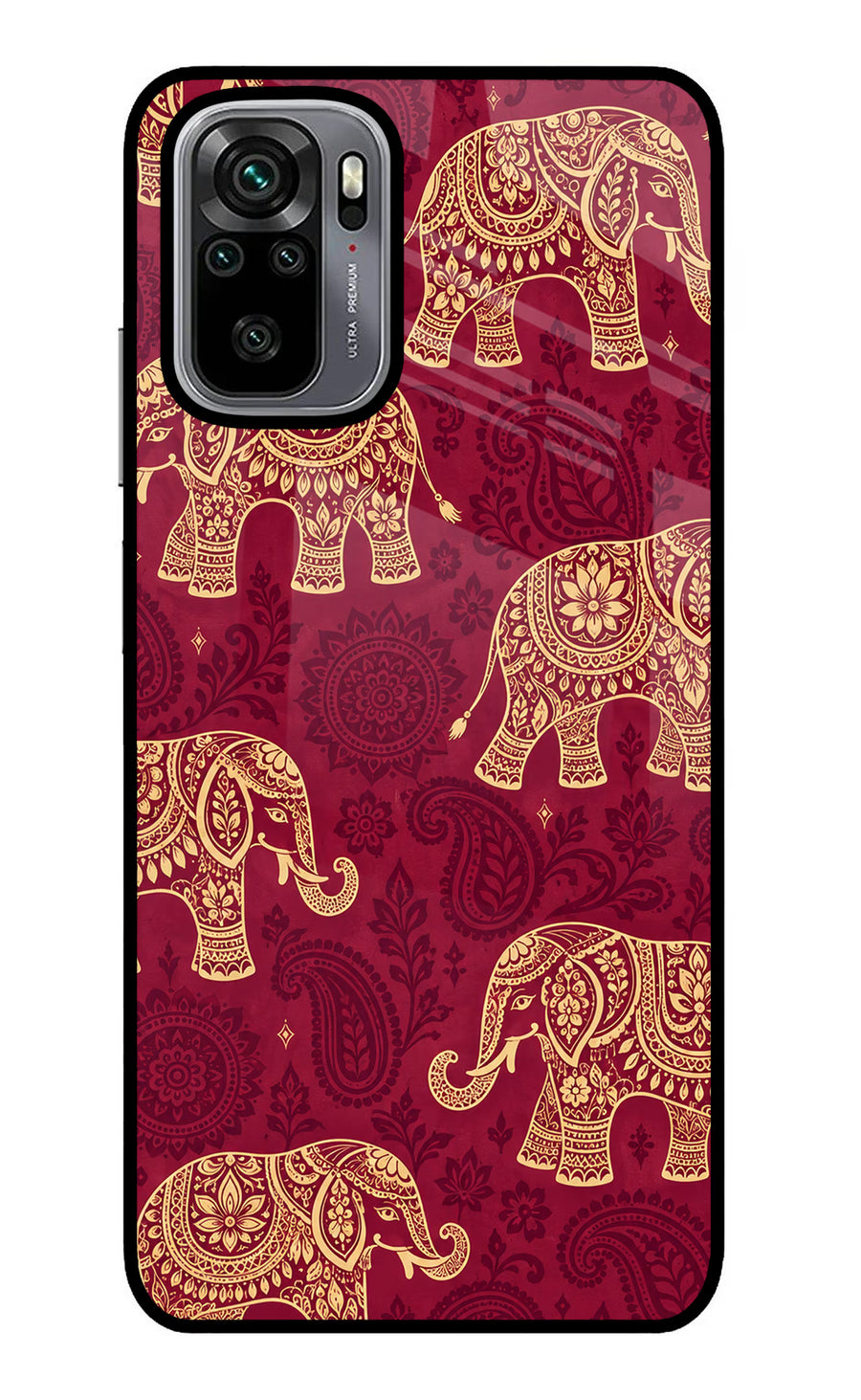 Maroon Elephant Redmi Note 10/10S Back Cover, Metal case