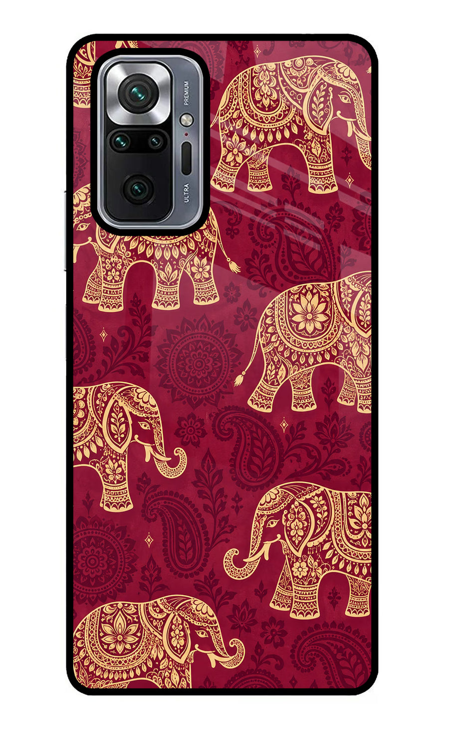 Maroon Elephant Redmi Note 10 Pro Max Back Cover, Metal case