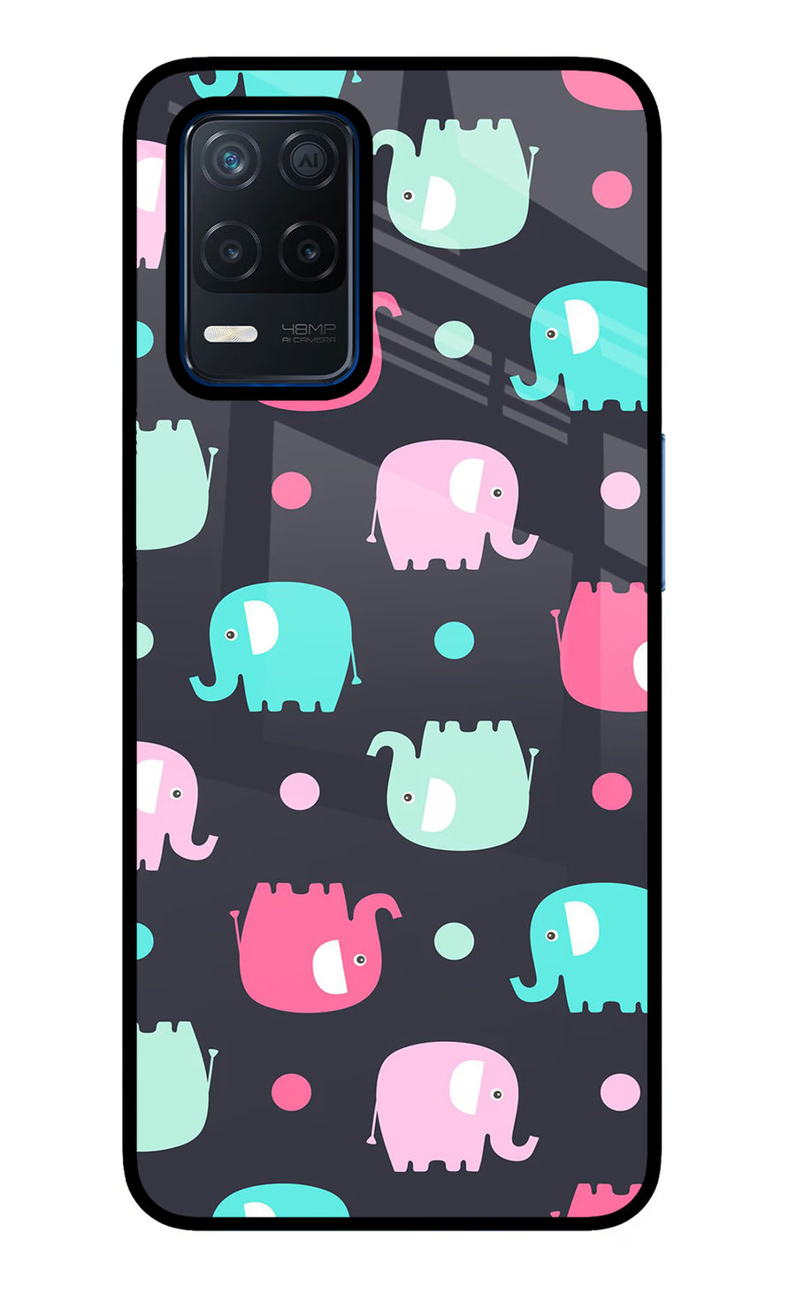 Elephants Realme Narzo 30 5G Back Cover, Metal case