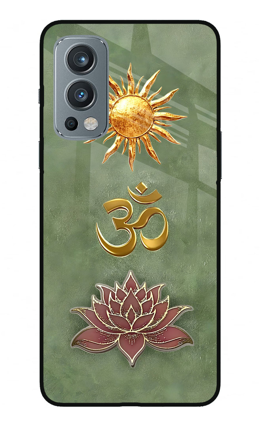 Om & Lotus OnePlus Nord 2 5G Back Cover, Metal case