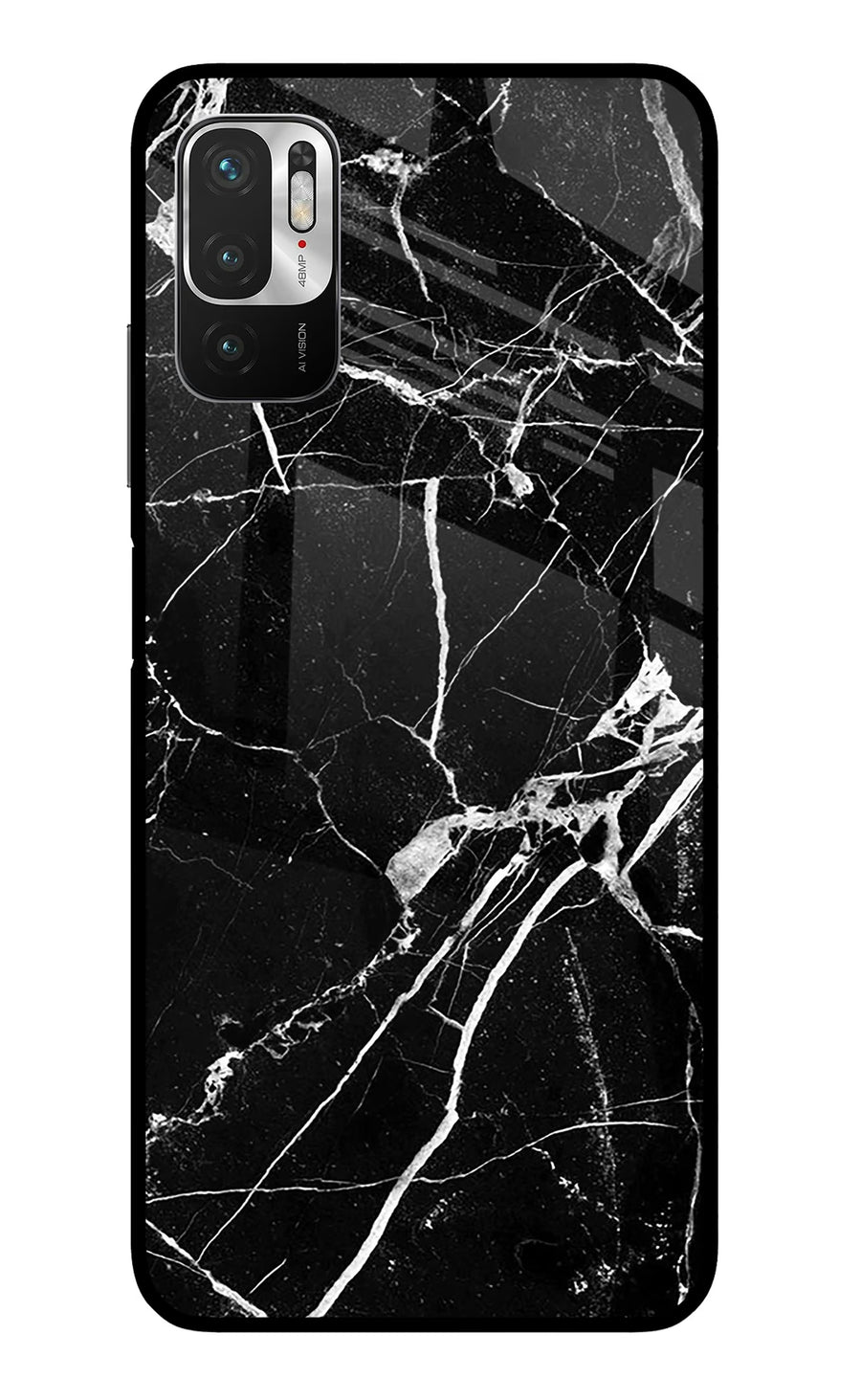Black Marble Pattern Redmi Note 10T 5G Back Cover, Metal case