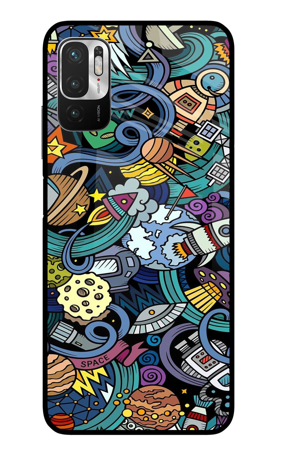 Space Abstract Redmi Note 10T 5G Back Cover, Metal case