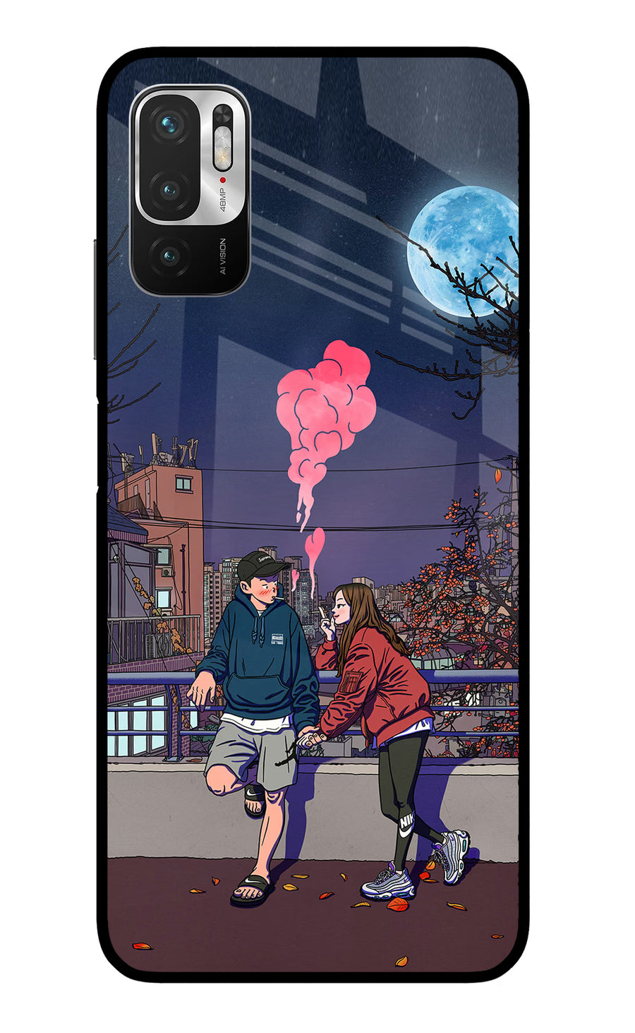 Chilling Couple Redmi Note 10T 5G Back Cover, Metal case