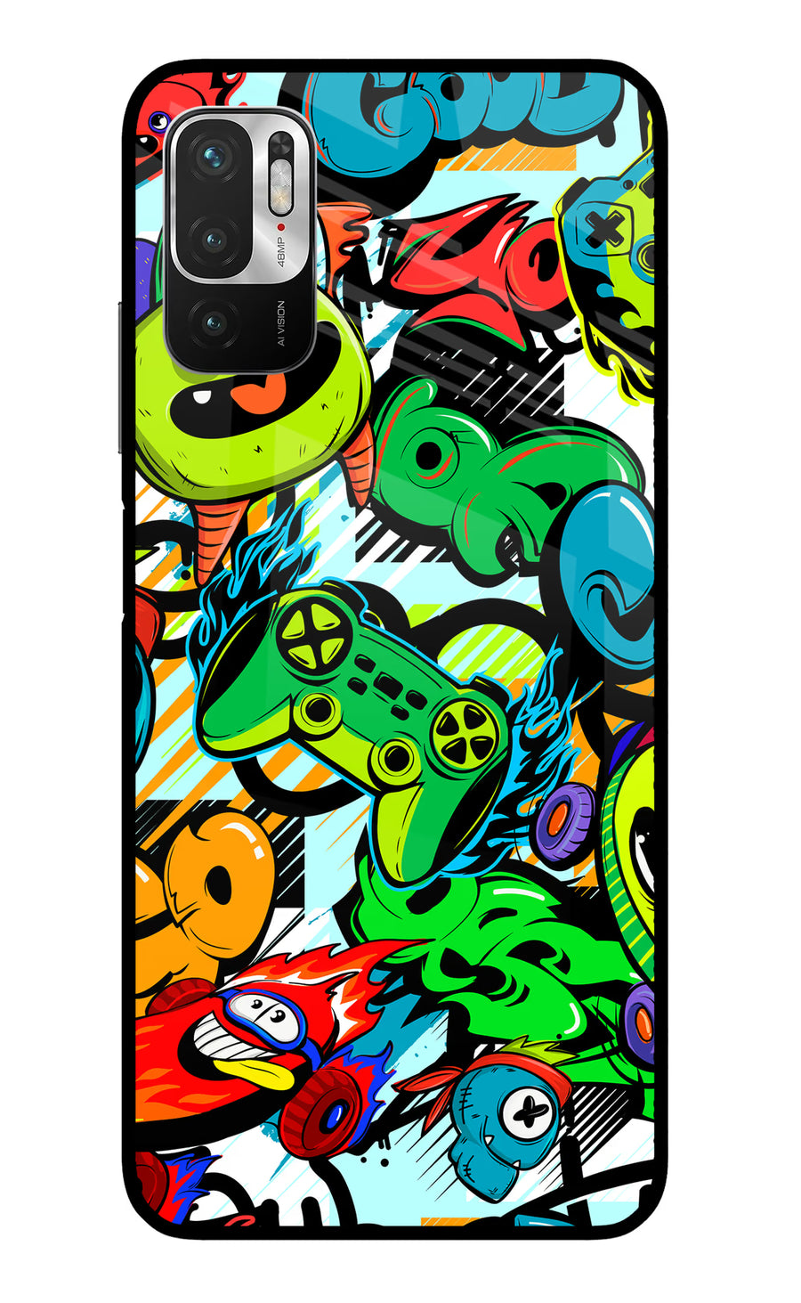 Game Doodle Redmi Note 10T 5G Back Cover, Metal case