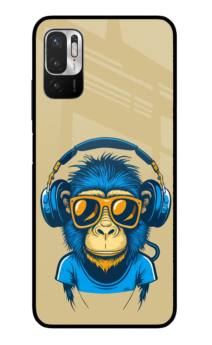 Monkey Headphone Redmi Note 10T 5G Back Cover, Metal case