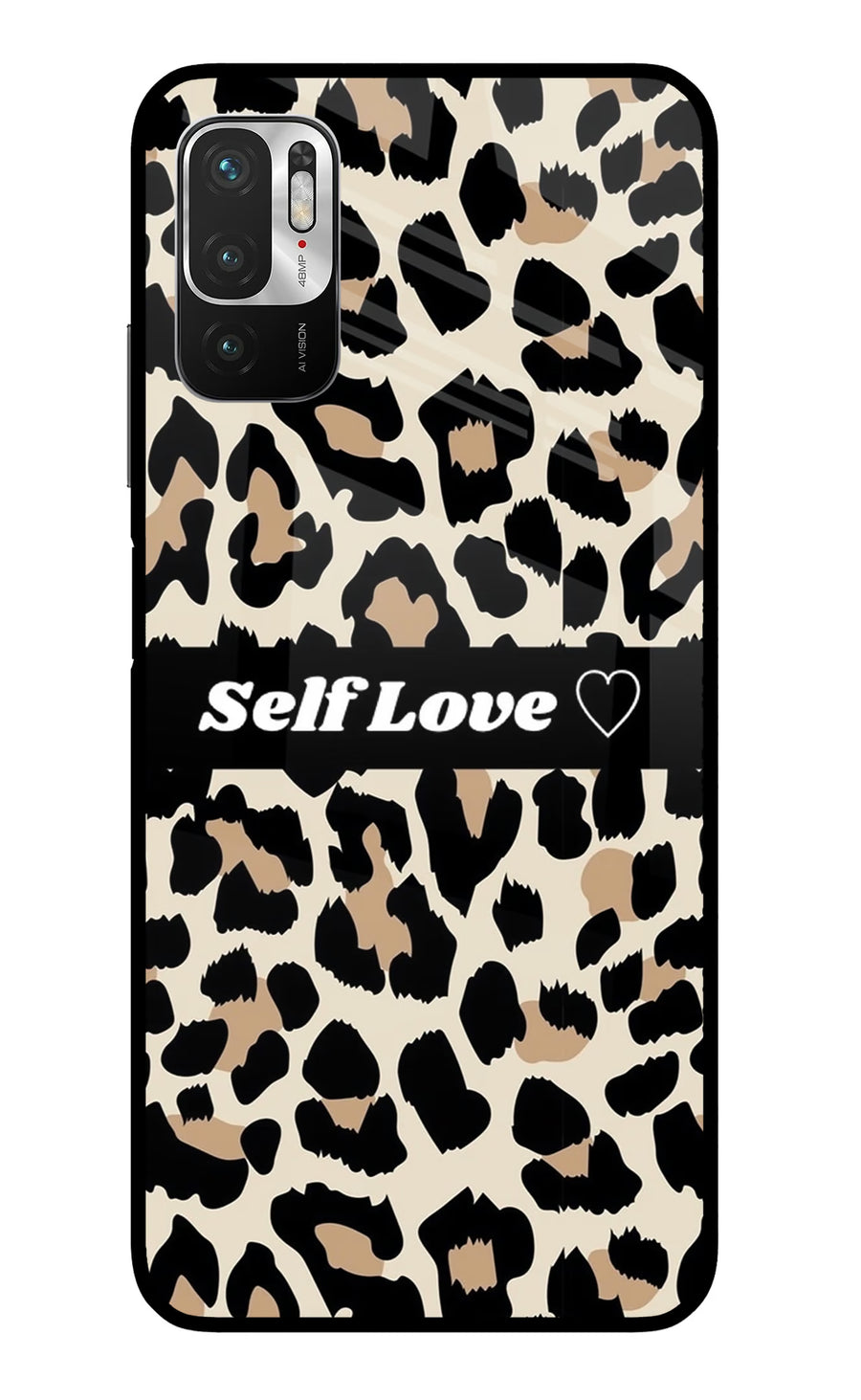 Leopard Print Self Love Redmi Note 10T 5G Back Cover, Metal case