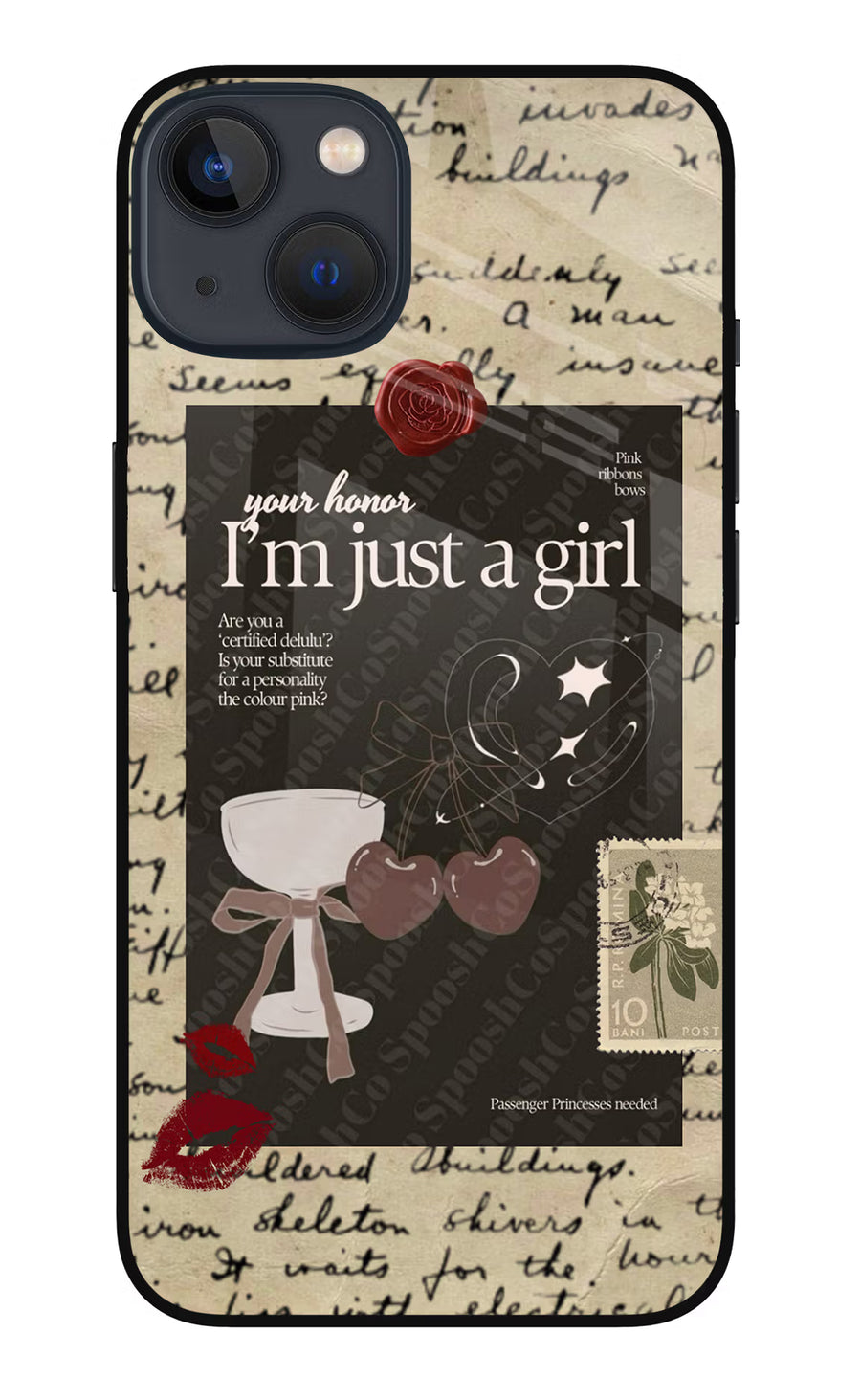 I am just a girl iPhone 13 Back Cover, Metal case