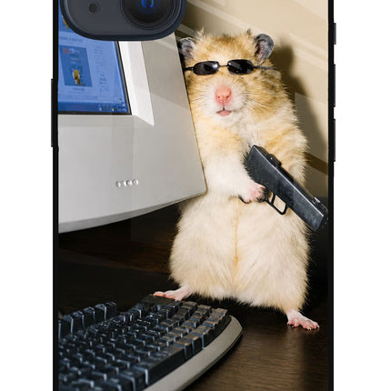Hacker Hamster iPhone 13 Metal Case Back Cover by Casekaro