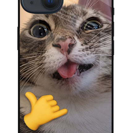 Silly Cat Call iPhone 13 Metal Case Back Cover by Casekaro