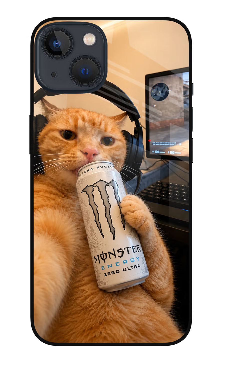 Gamer Cat Energy iPhone 13 Back Cover, Metal case