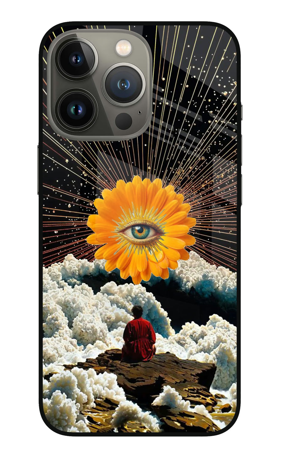 Cosmic Flower iPhone 13 Pro Max Back Cover, Metal case