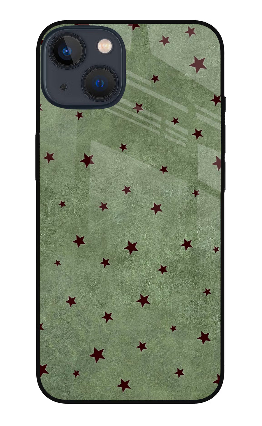 Green Stars iPhone 13 Mini Back Cover, Metal case