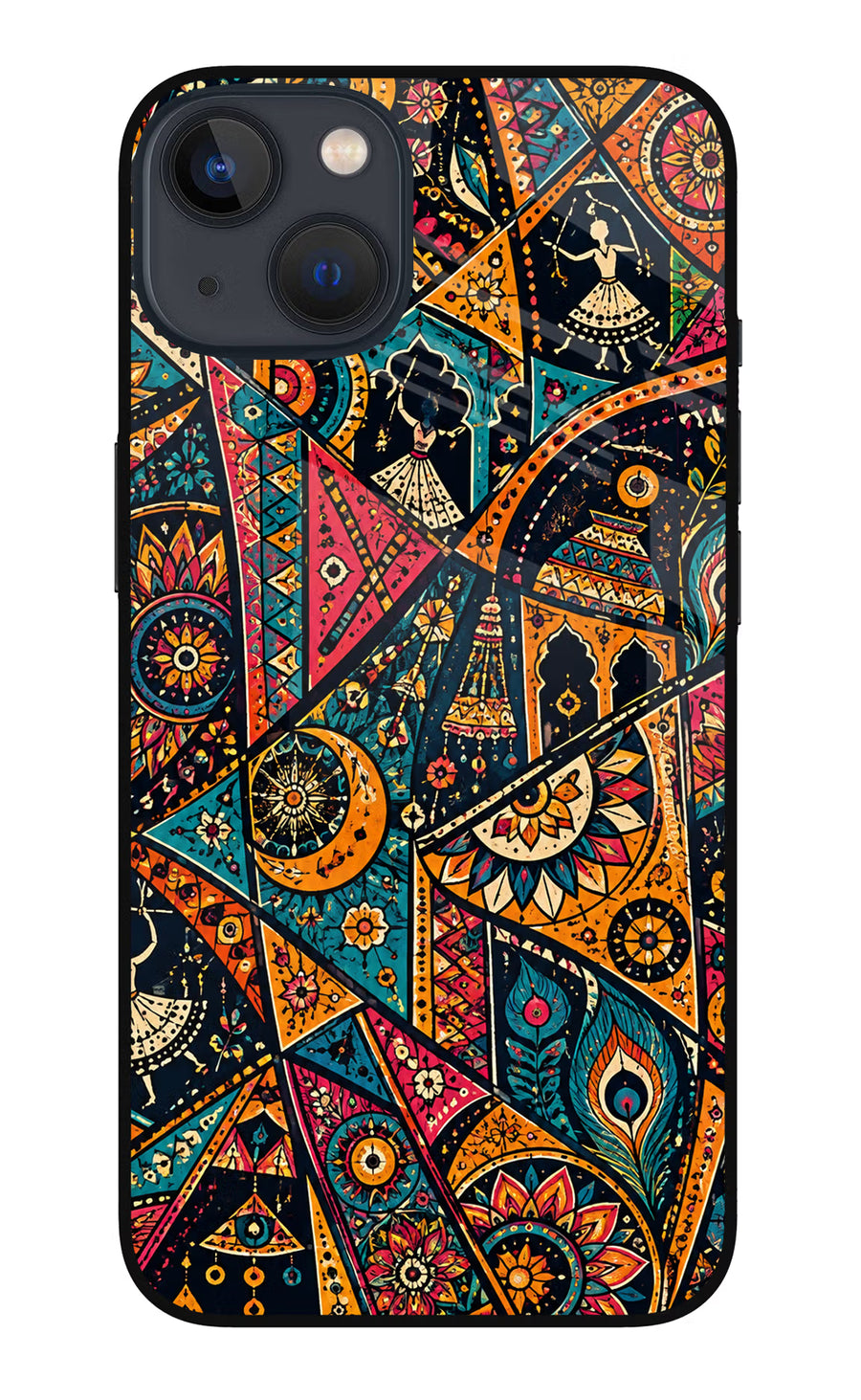 Folk Print iPhone 13 Mini Back Cover, Metal case