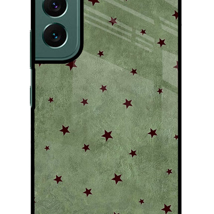Green Stars Samsung S22 Metal Case Back Cover by Casekaro