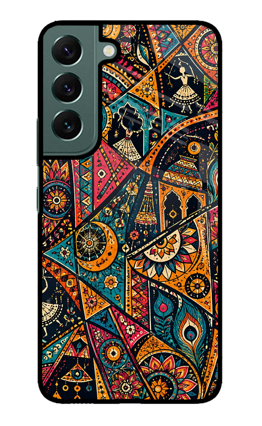 Folk Print Samsung S22 Plus Back Cover, Metal case