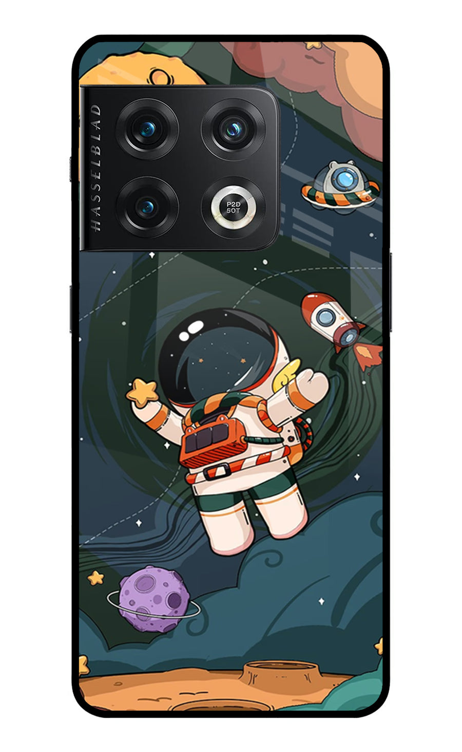 Cartoon Astronaut OnePlus 10 Pro 5G Back Cover, Metal case