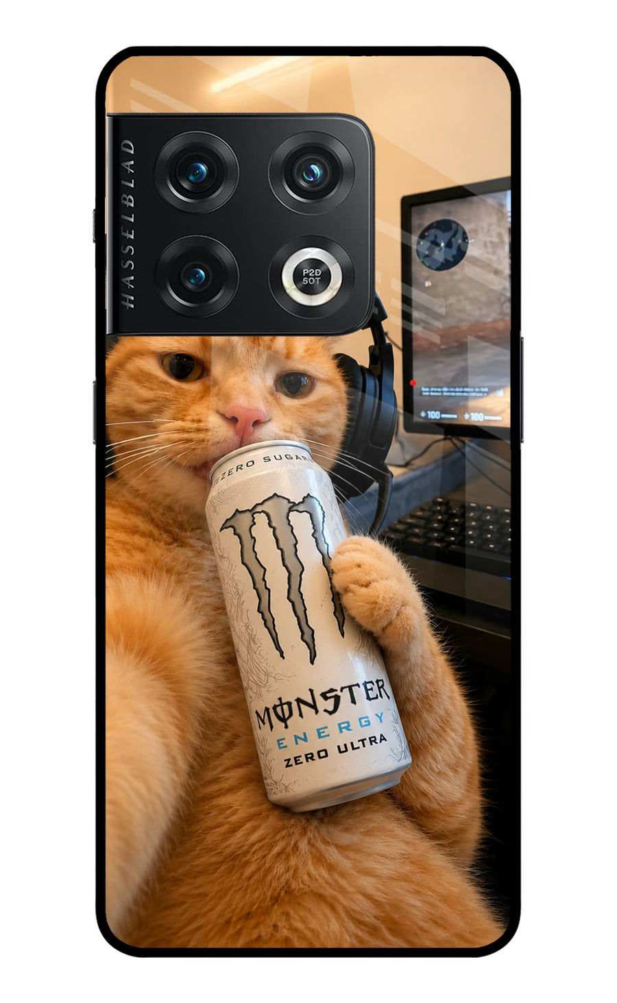 Gamer Cat Energy OnePlus 10 Pro 5G Back Cover, Metal case
