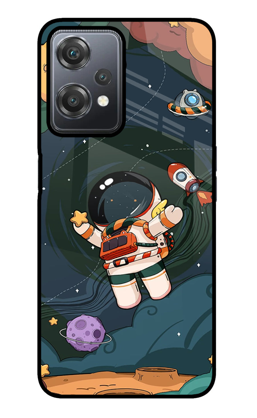 Cartoon Astronaut OnePlus Nord CE 2 Lite 5G Back Cover, Metal case