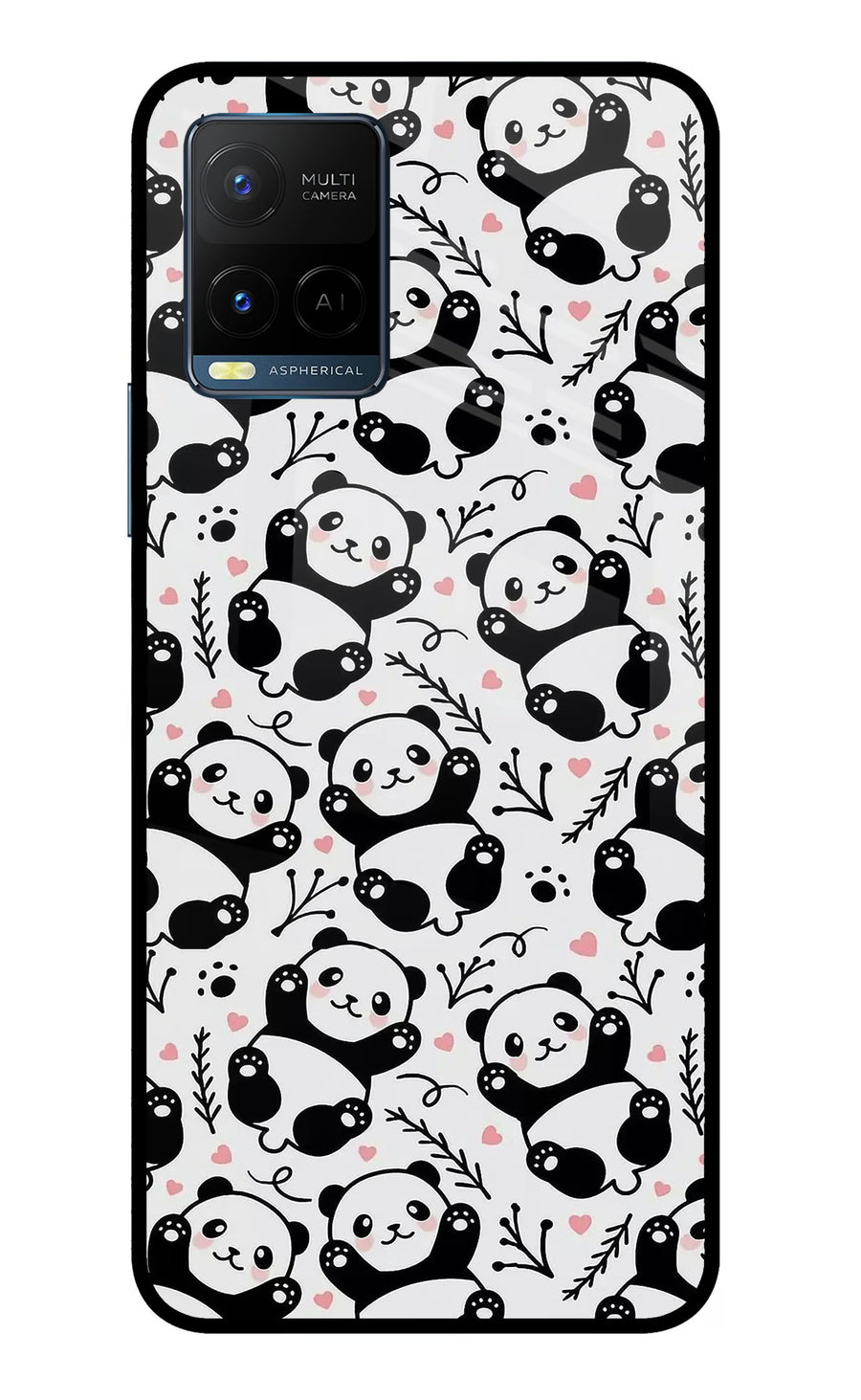 Cute Panda Vivo Y33T Back Cover, Metal case