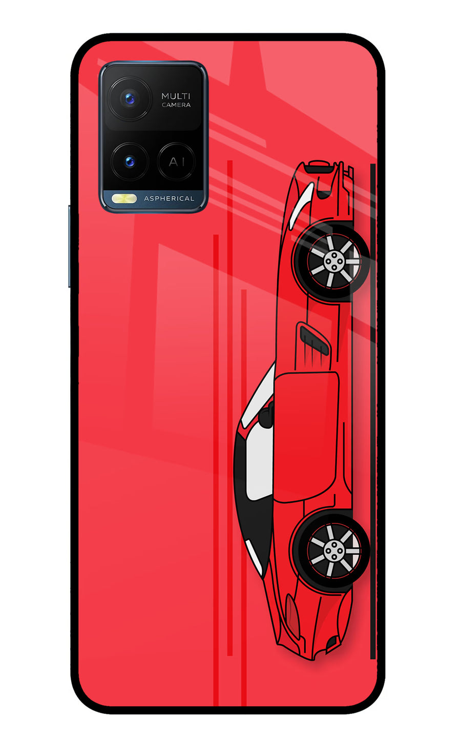 Red Velocity Vivo Y33T Back Cover, Metal case