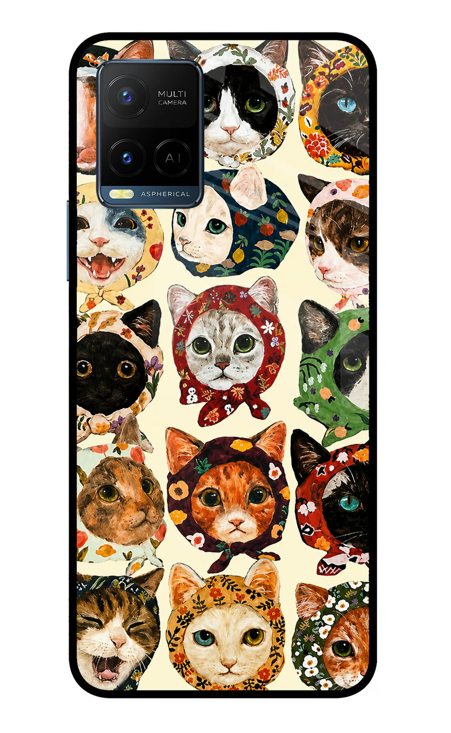 Cool Cat Vivo Y33T Back Cover, Metal case