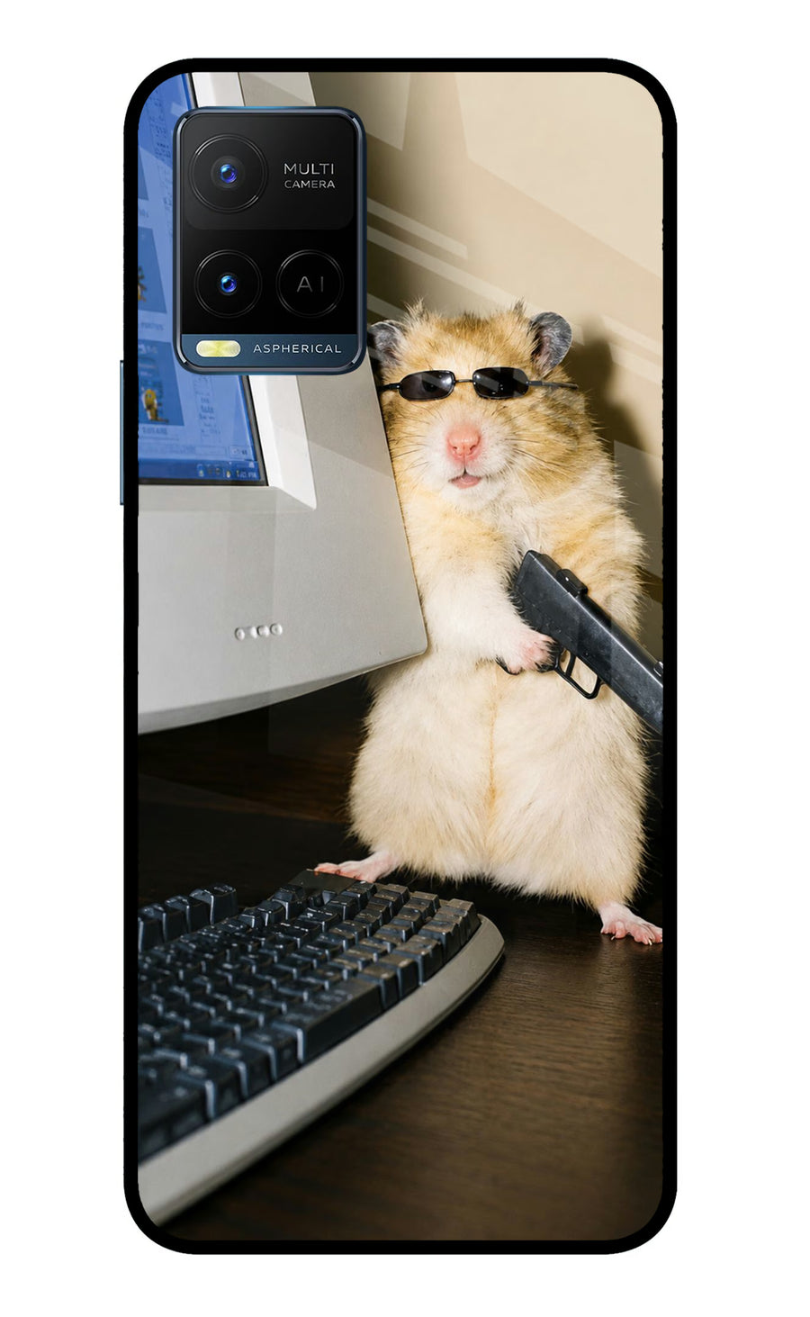 Hacker Hamster Vivo Y33T Back Cover, Metal case