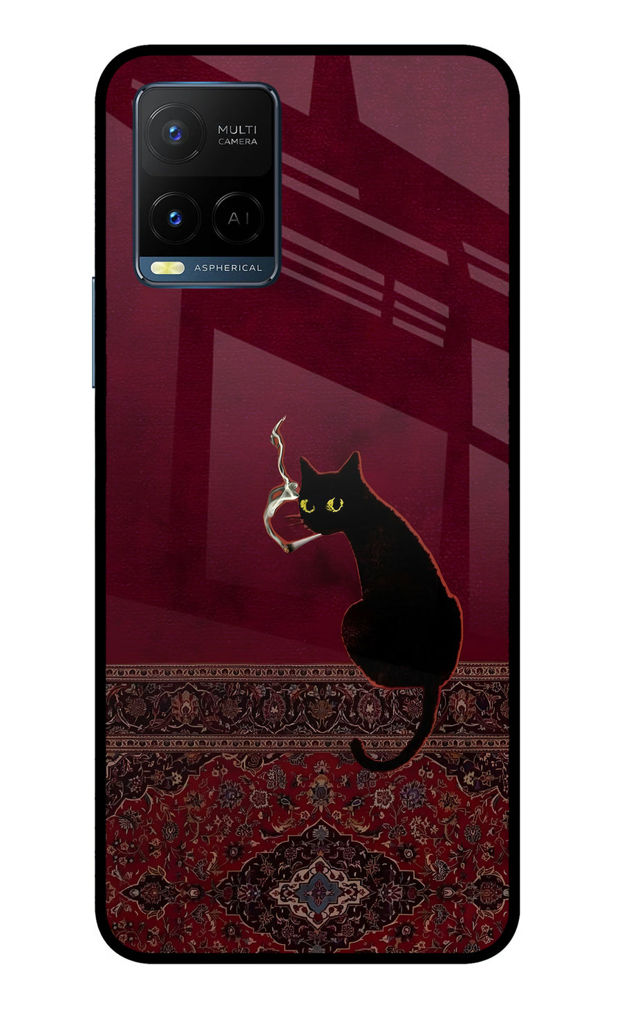 Midnight Cat Vivo Y33T Back Cover, Metal case