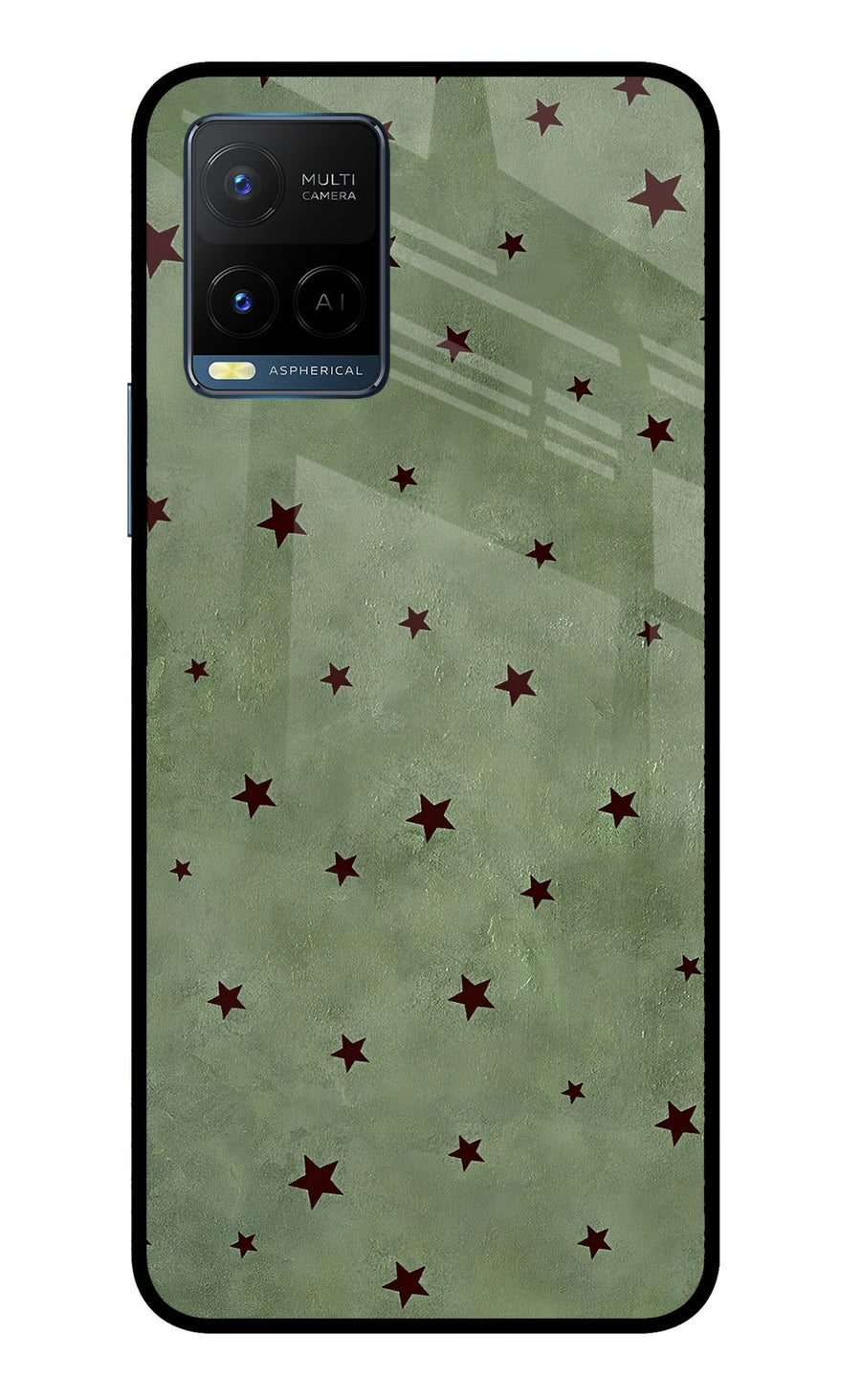 Green Stars Vivo Y33T Back Cover, Metal case