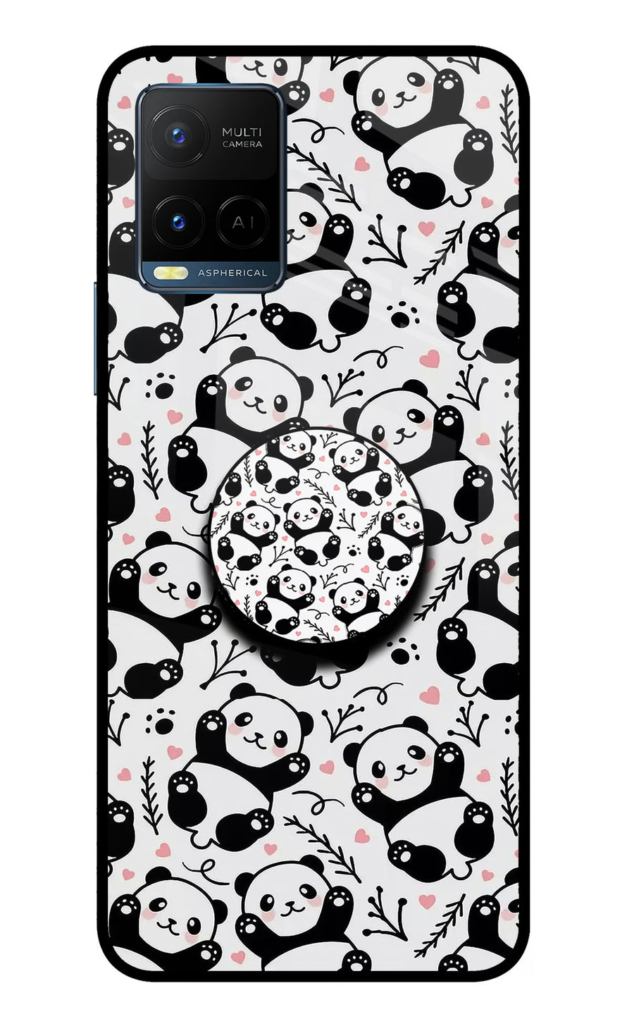 Cute Panda Vivo Y33T Pop Case, Metal case